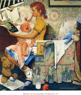 Norman Rockwell œuvres - baby sitter Norman Rockwell